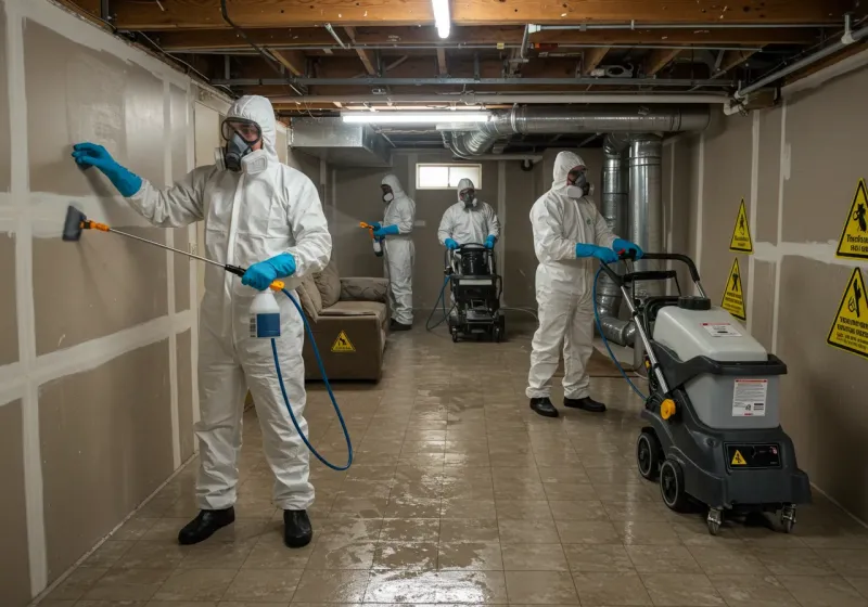 Basement Moisture Removal and Structural Drying process in Enterprise, AL